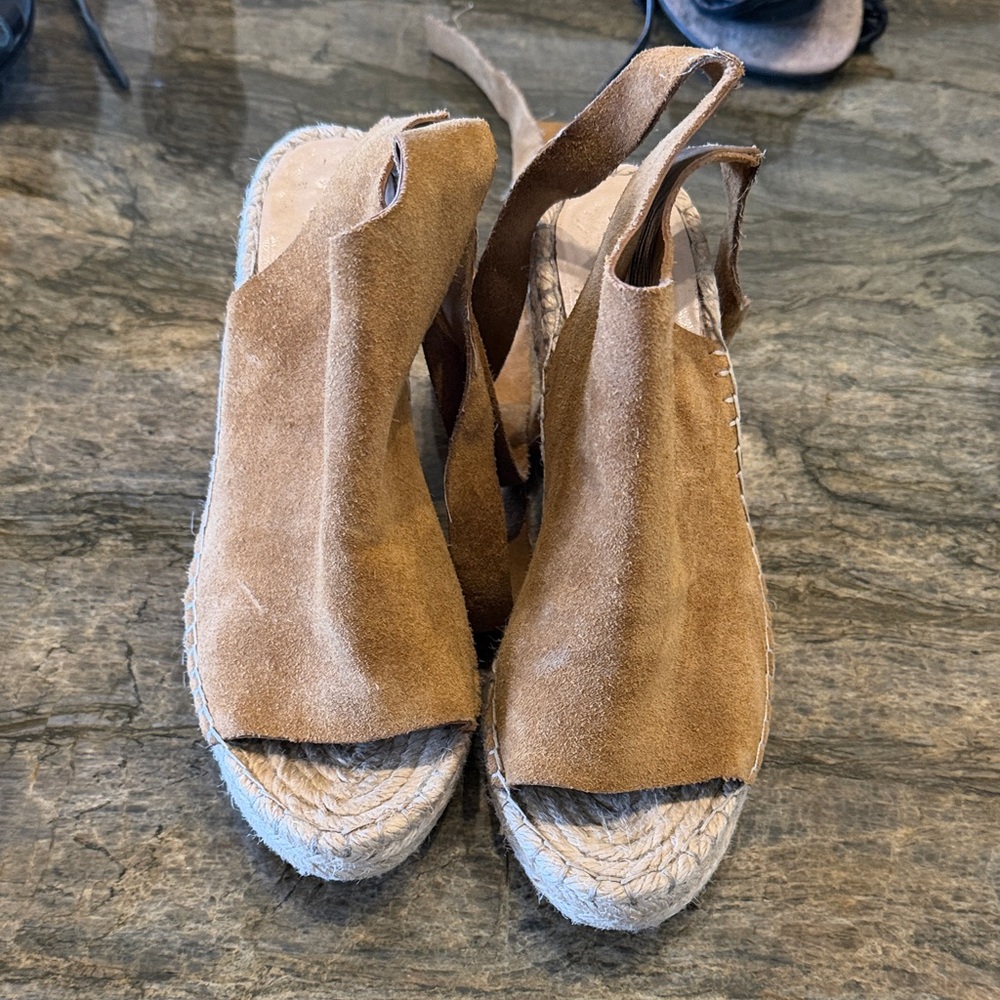 Loeffler Randall Brown Suede Espadrille Wedges